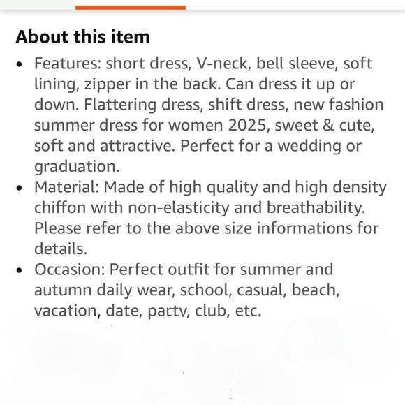 🆕 BELONGSCI Shift Design Dress V-Neck 3/4 Bell Sleeve. Orange. Size M. NWT. - Picture 11 of 12